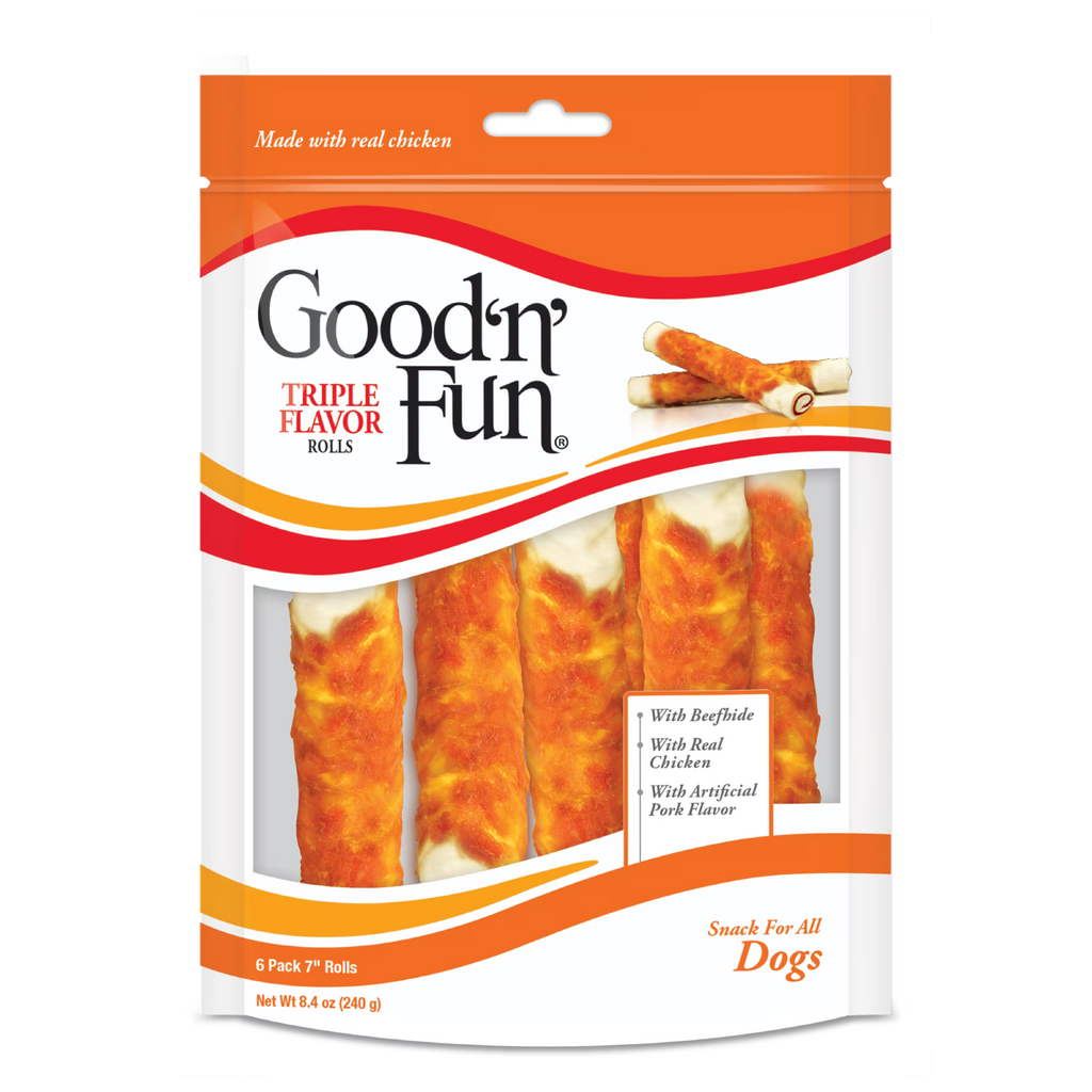 Triple Flavor Dog Chews, 6 Treats N451