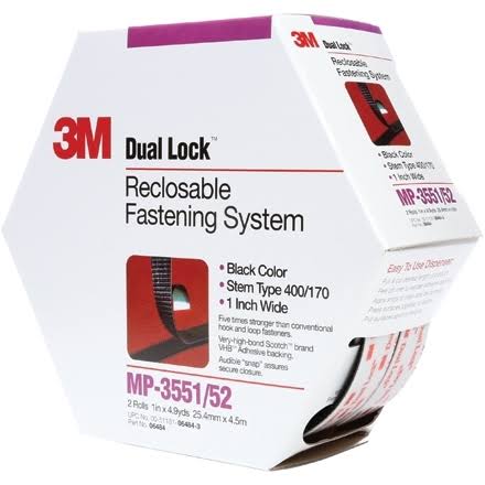 Black Dual Lock Fasteners (5 Roll/Case) L2437