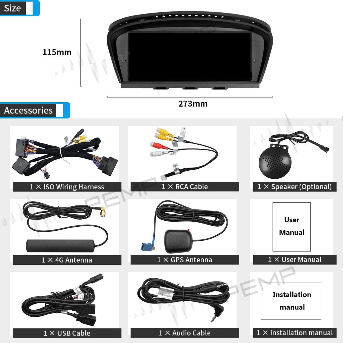 8.8 inch IPS Screen Android 10 Qualcomm 8-core 4+64G Carplay Head Unit L53716