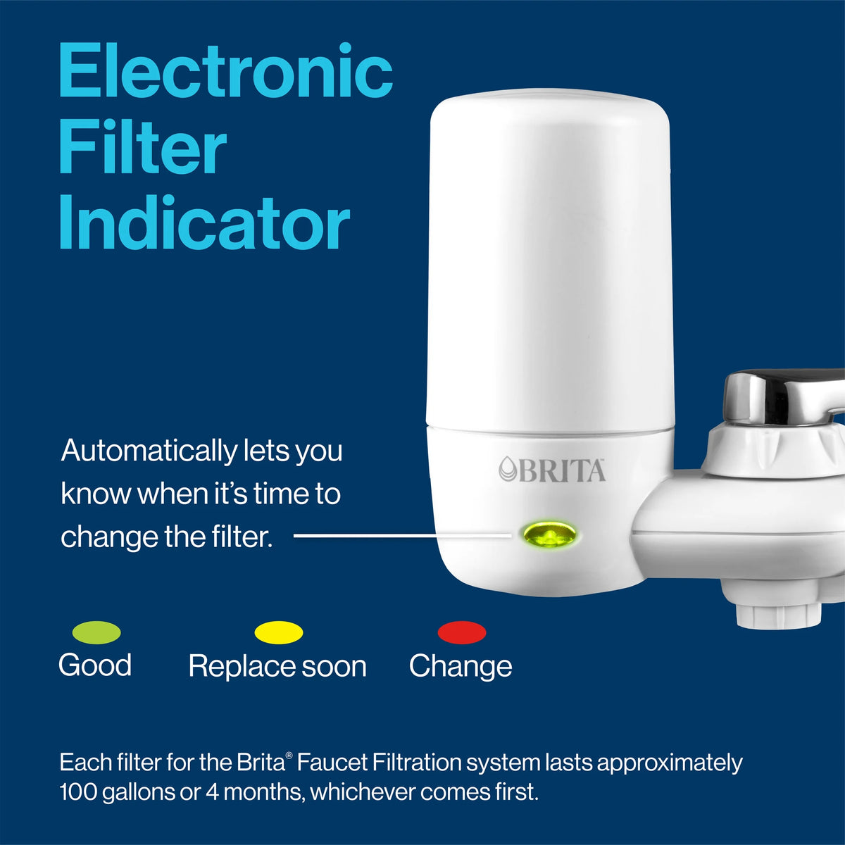 White Faucet Mount Water Filter A48131