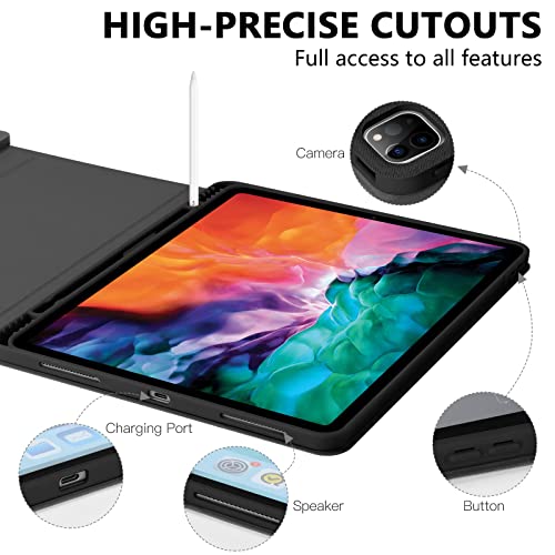 Champagne 12.9-inch iPad Pro Case with Detachable Wireless Keyboard and Pencil Holder X6421