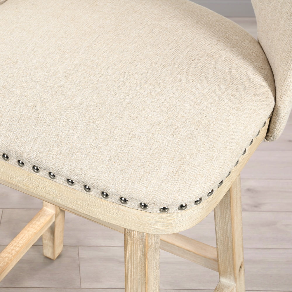 Swivel Counter Stool with Rubber Wood L2233