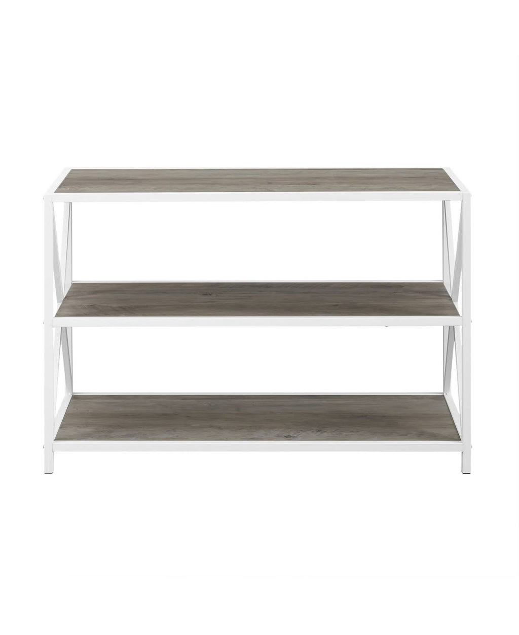 White Industrial Wood Bookcase X815567