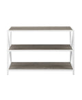 White Industrial Wood Bookcase X815567