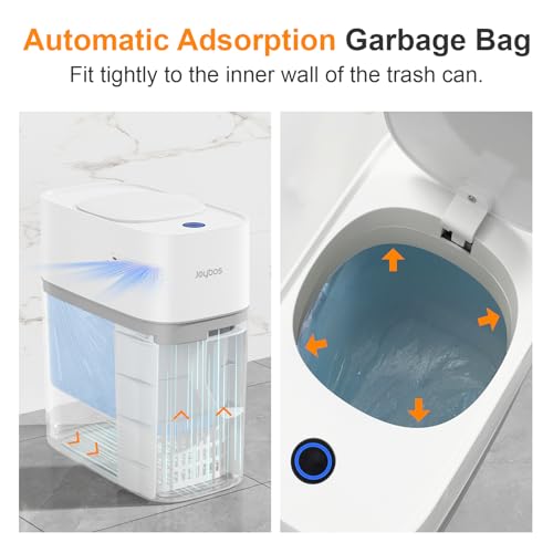 White 3.5 Gallon Motion Sensor Plastic Trash Can with Lid E342