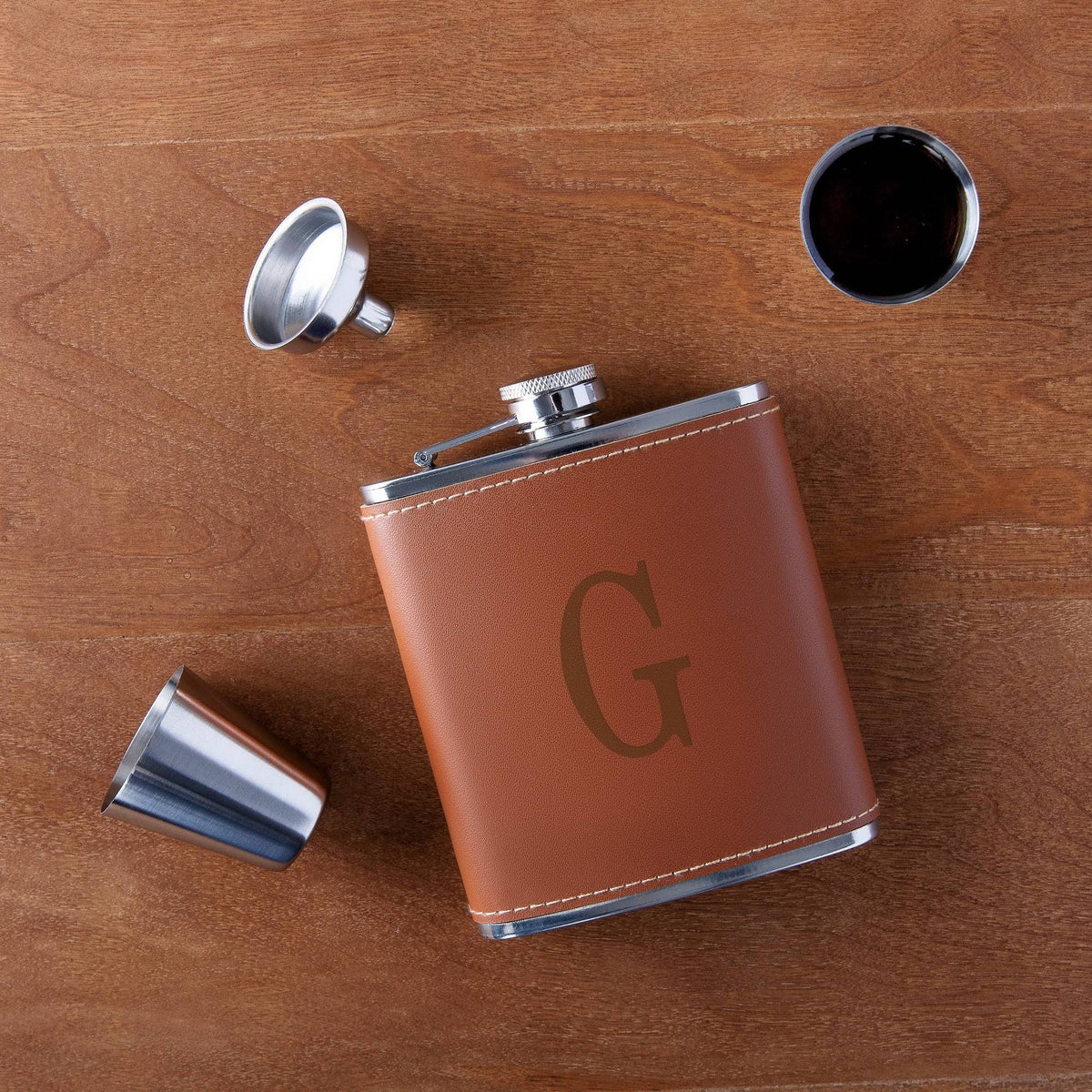 6oz Stainless Steel Flask Brown U27947