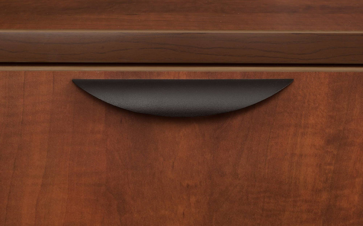Cherry Single Pedestal L-Desk with Return U8796