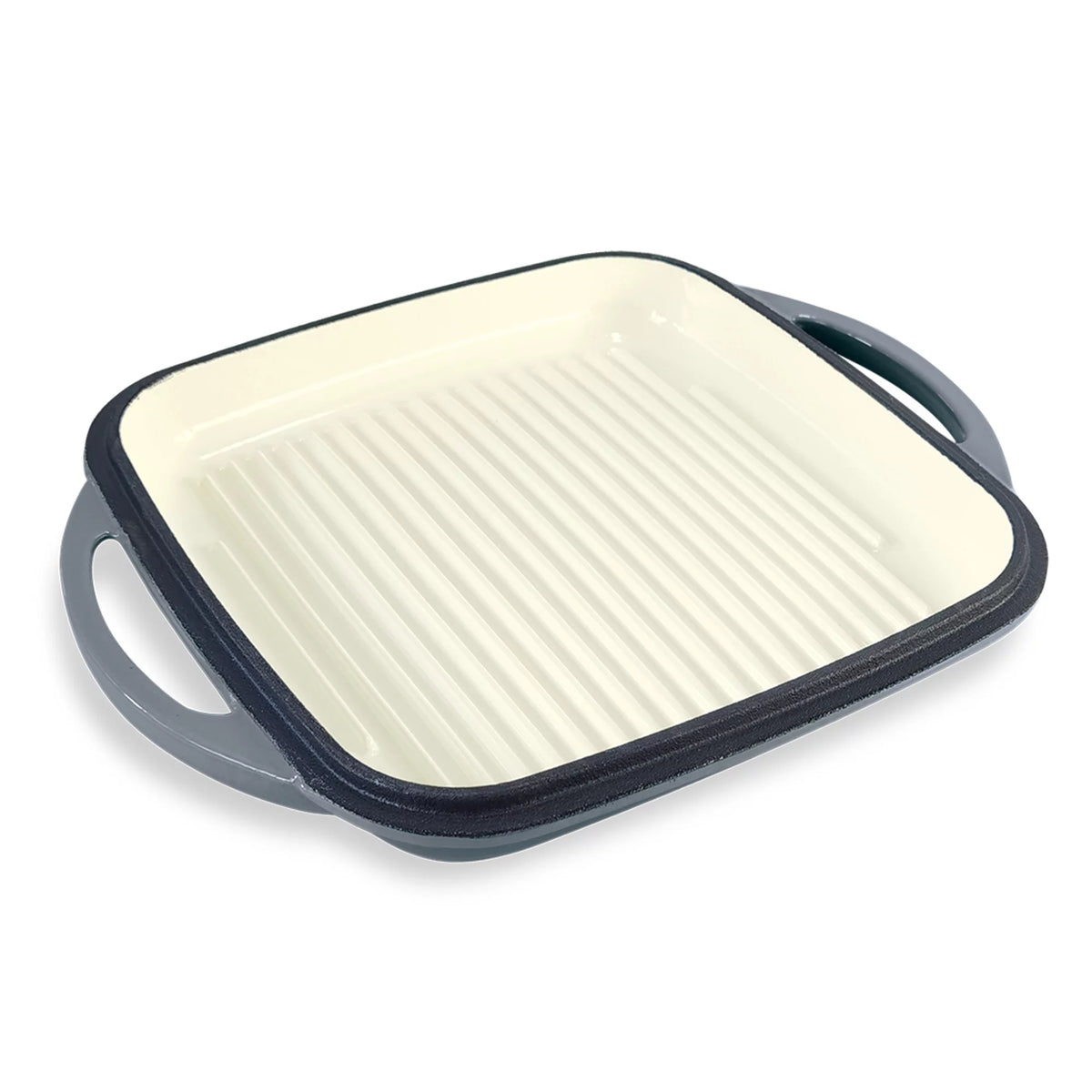 10" Square Enameled Cast Iron Grill Pan F988