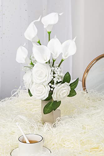 20 Pcs White Artificial Calla Lily Flowers F9008