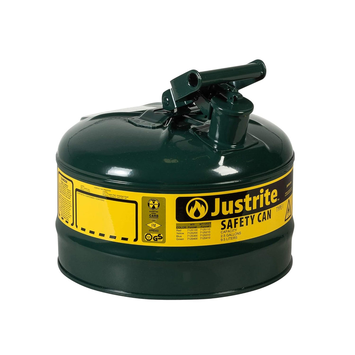 Galvanized Steel Flammables Safety Can 5 Gallon Red F878100
