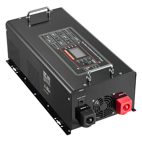 2000 Watt DC 12V to AC 120V Pure Sine Wave Inverter Charger with LCD Display J60553
