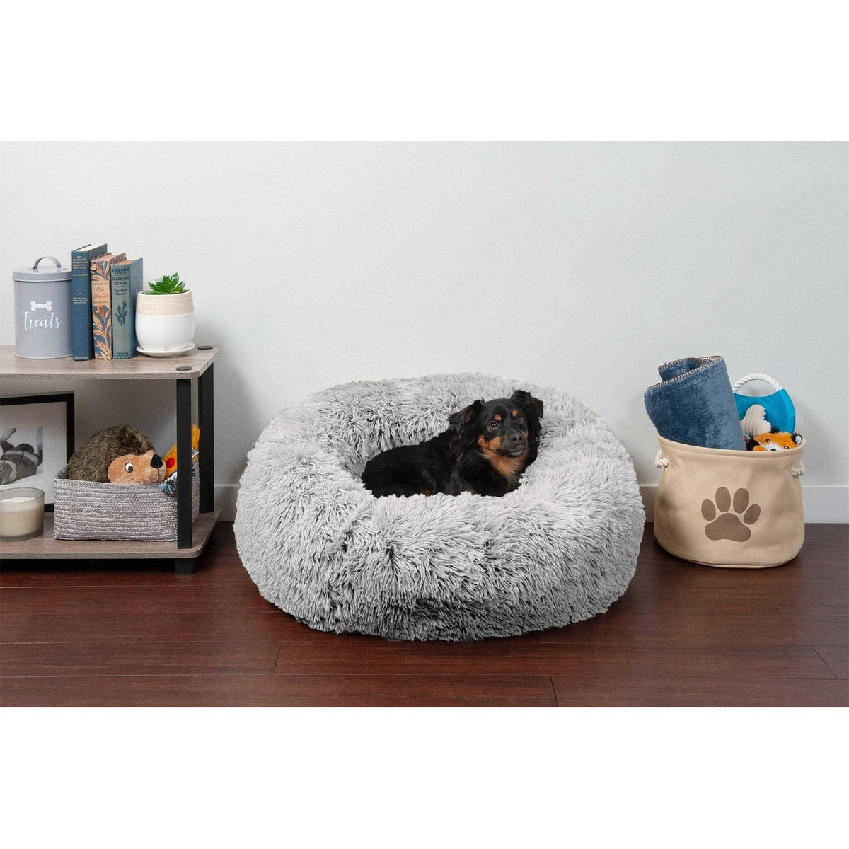 Long Fur Donut Dog Bed I70159