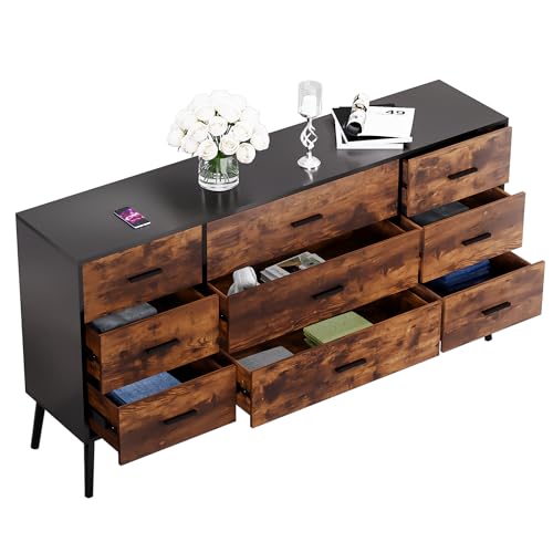 White 9 Drawer Antique Storage Dresser N9497