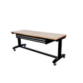 Adjustable Height Workbench Table with 2 Drawers in Black S410257