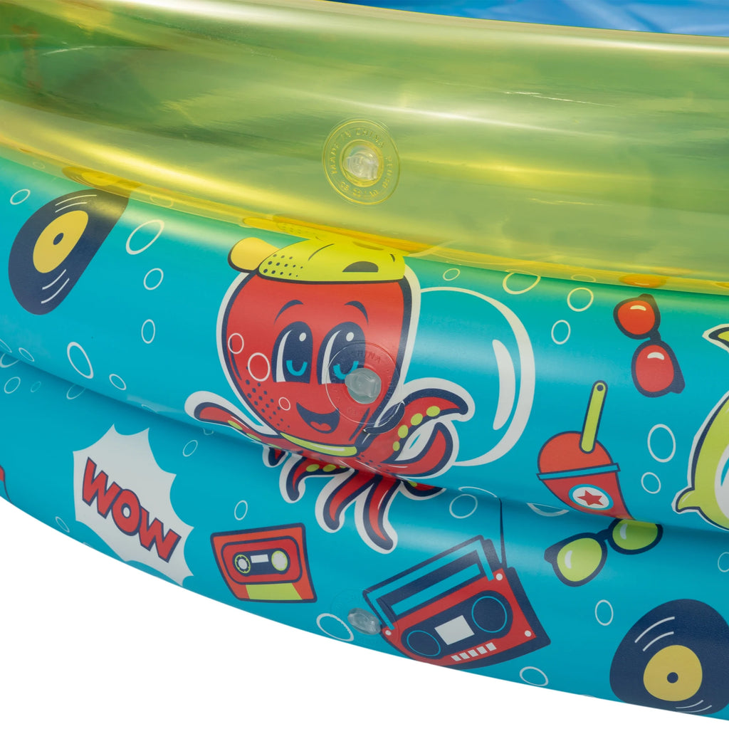 Round Inflatable 3-Ring Kiddie Splash Play Pool Yellow U22583