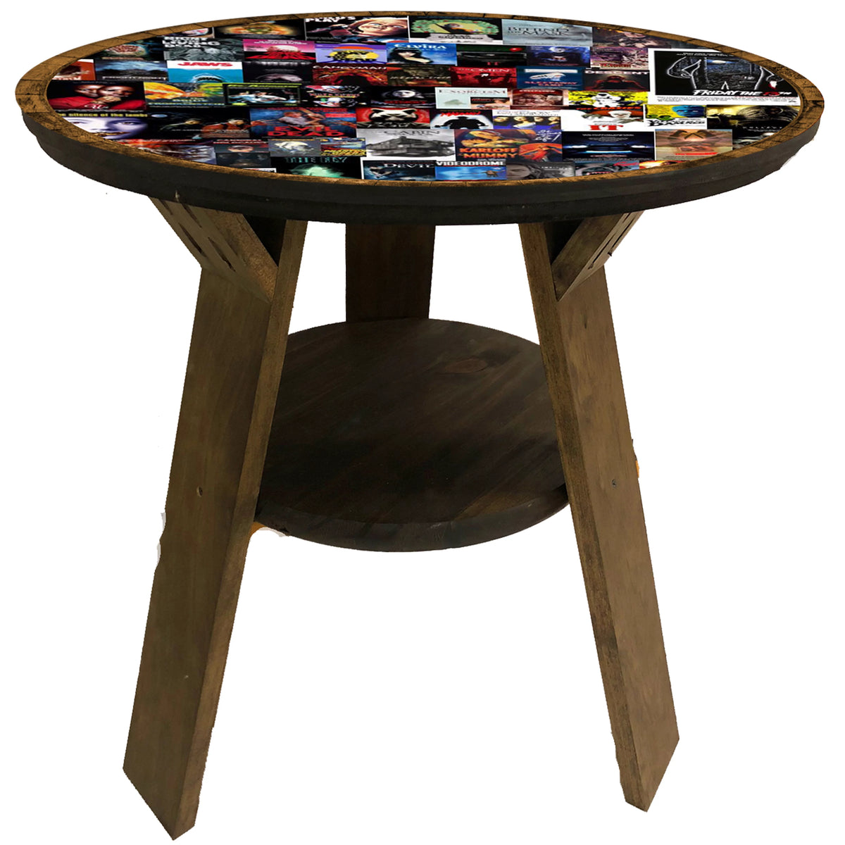 Round End Table with Shelf 22 Inches Tall O3719