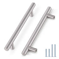 30 Pack 6-3/10" Hole Center Stainless Steel Euro T Bar Cabinet Pulls Satin Nickel K90690