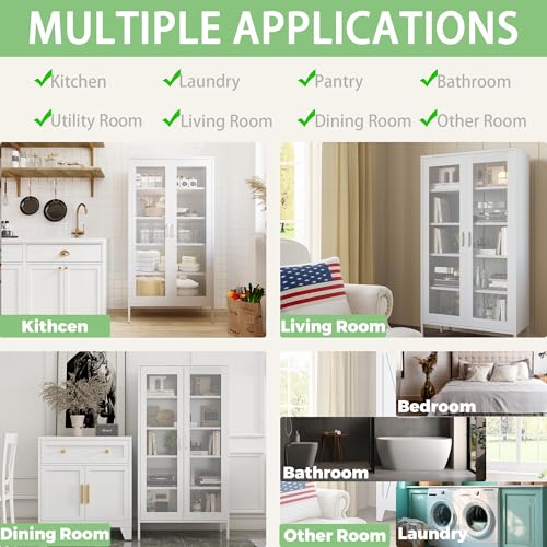 5 Tier Metal Storage Cabinet with 2 Barn Door M8252