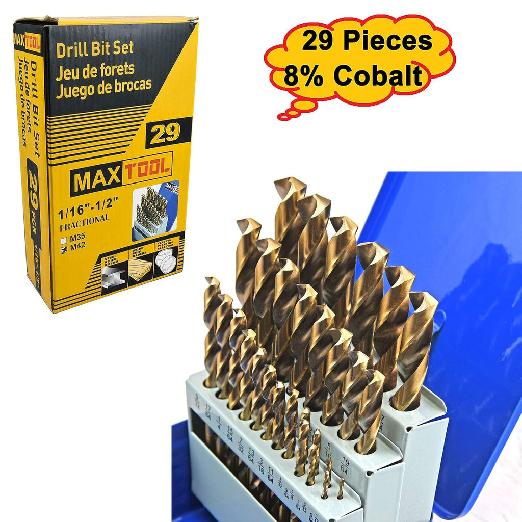 29 Piece Cobalt HSS M42 Twist Drill Bit Set S95019