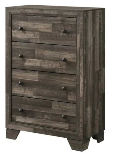 Rustic Brown 6pc King Size Platform Bedroom Set S660