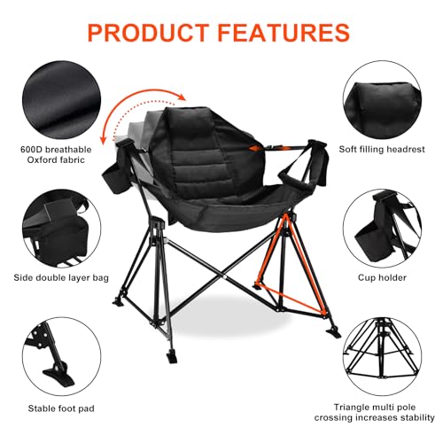 Folding Hammock Camping Chair with Stand U8076