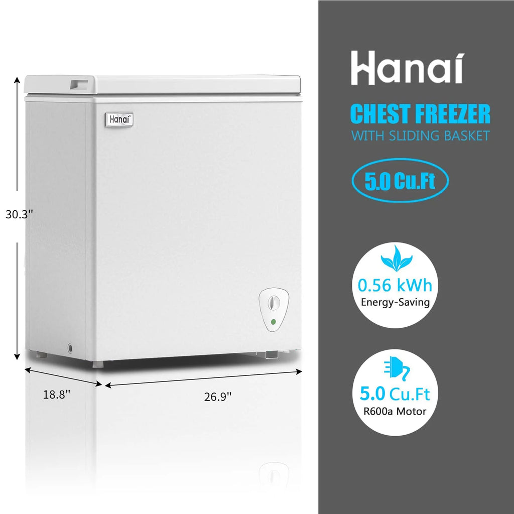 5.0 Cubic Chest Freezer with Removable Storage Basket R8170