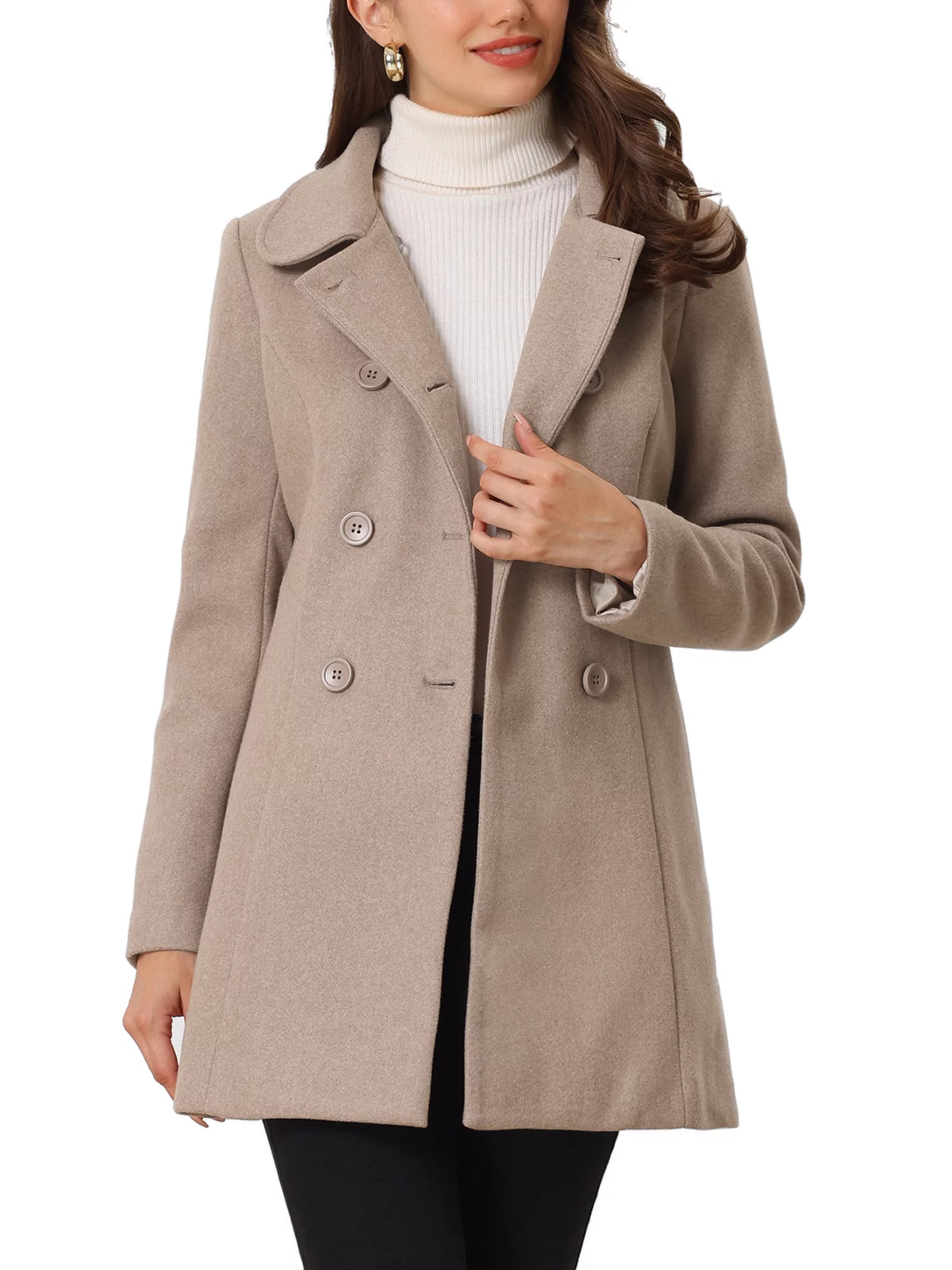 Dark Beige Double Breasted Trench Coat X515