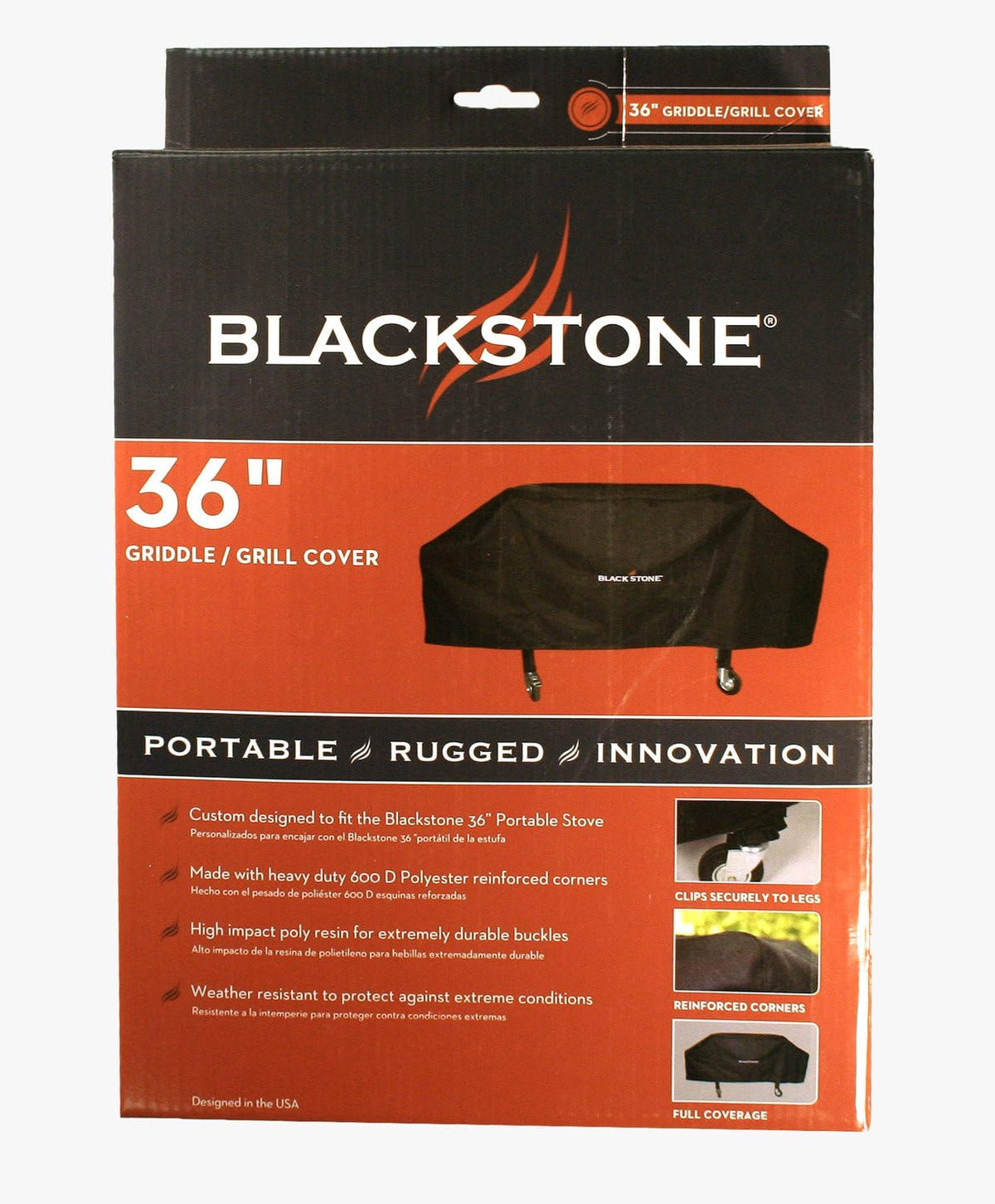 Blackstone 600D Polyester Heavy Duty Flat Top Gas Grill Cover, Black & 8 Pieces Flat Top Grill Accessories Cleaner Tool Set, Black Pack of 2 V24432