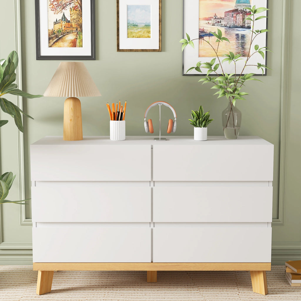 White 6 Drawer Storage Cabinet T707