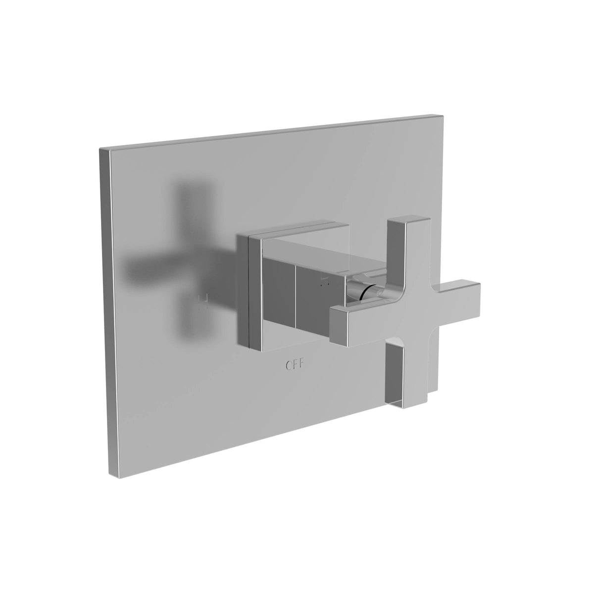 Weathered Brass Shower Trim Plate with Cross Handle O5804