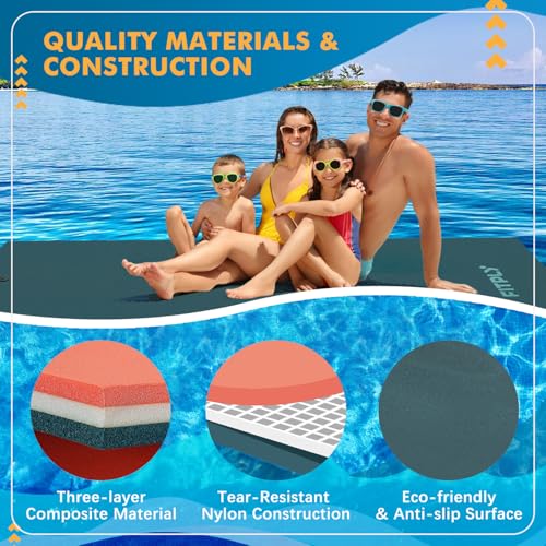 11.5 Ft Floating Mat, 3-Layer XPE Foam Pad Q41471