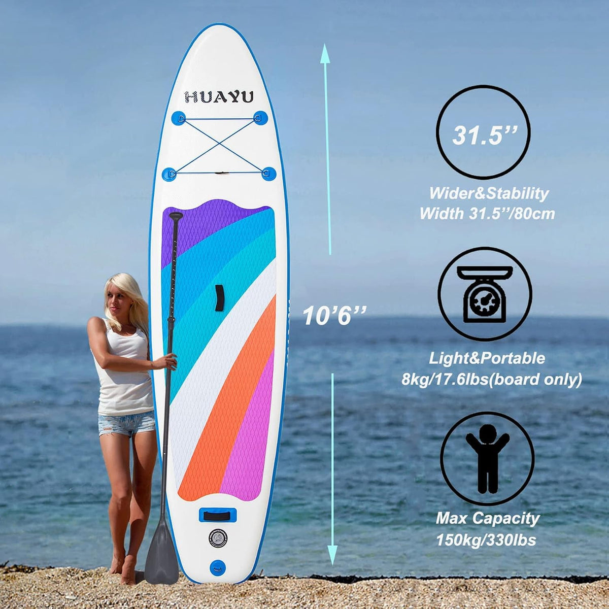 Inflatable Stand Up Paddle Board with Carry Bag Y75770