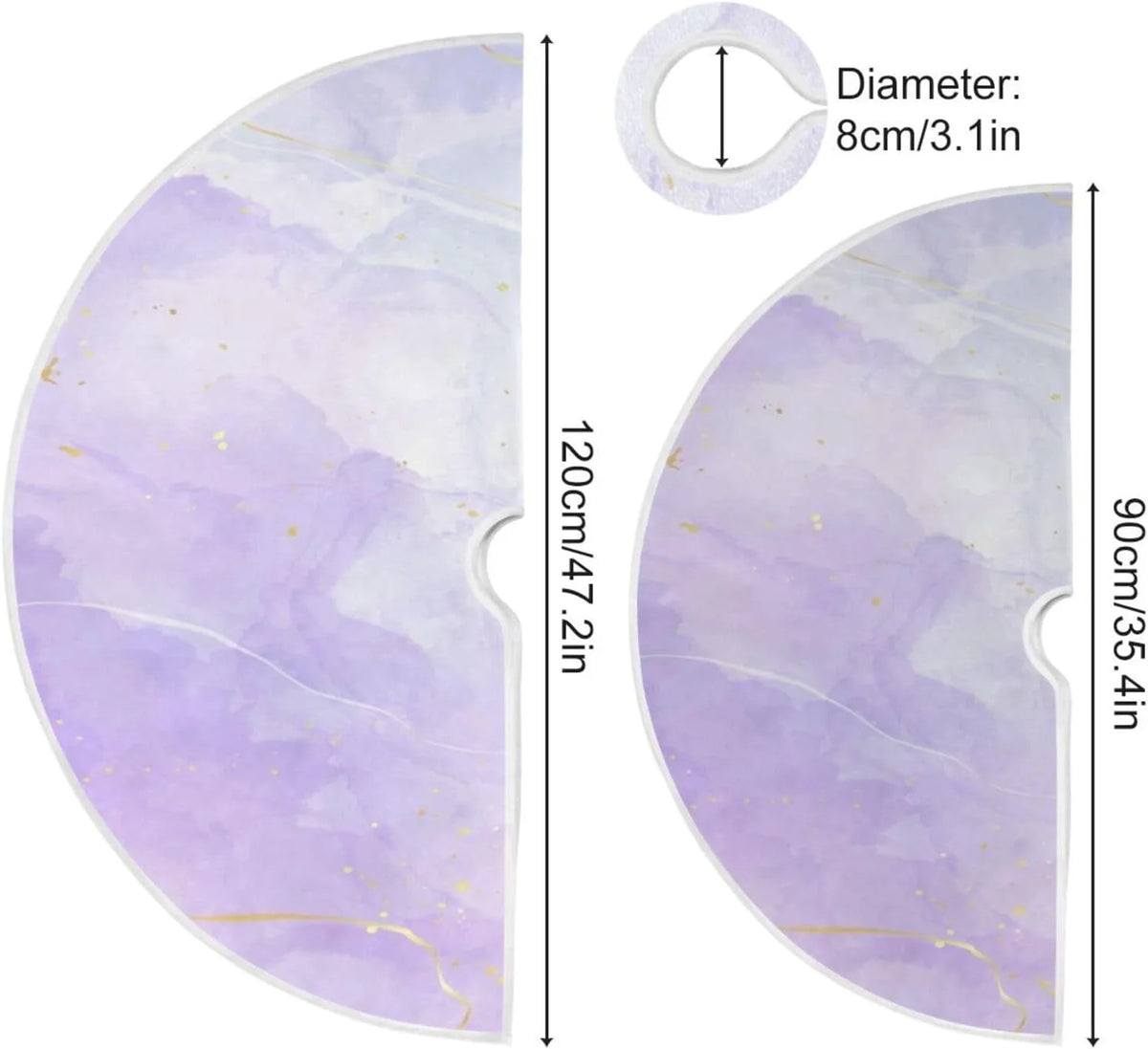 Purple Marble Texture Christmas Tree Skirt X302