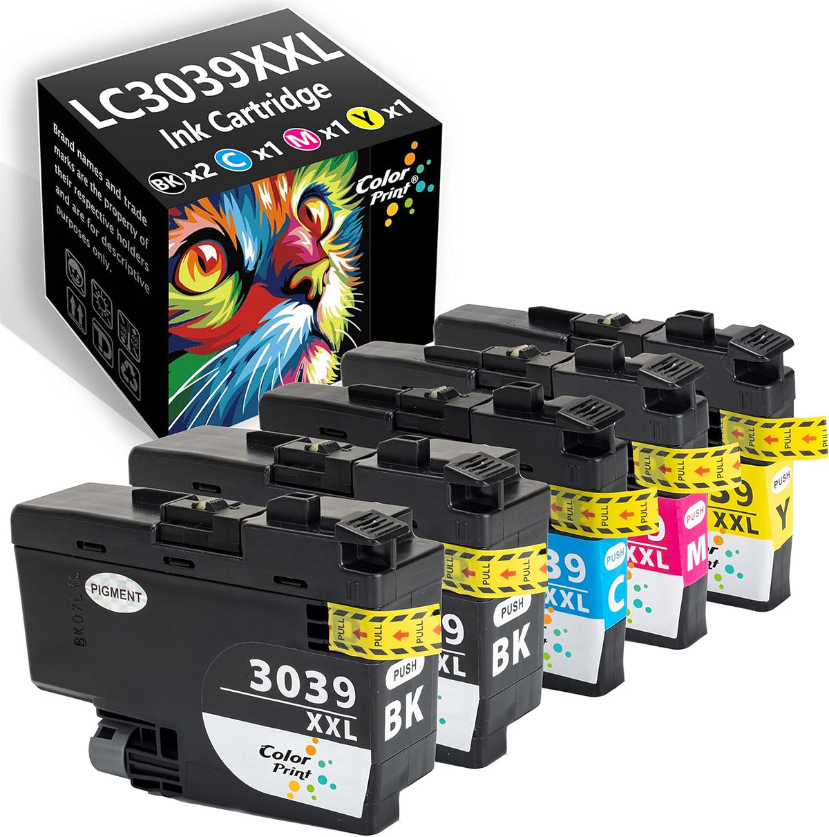 5-Pack Ink Cartridge for Brother Printer (2 BK, 1C, 1M, 1Y) M3406