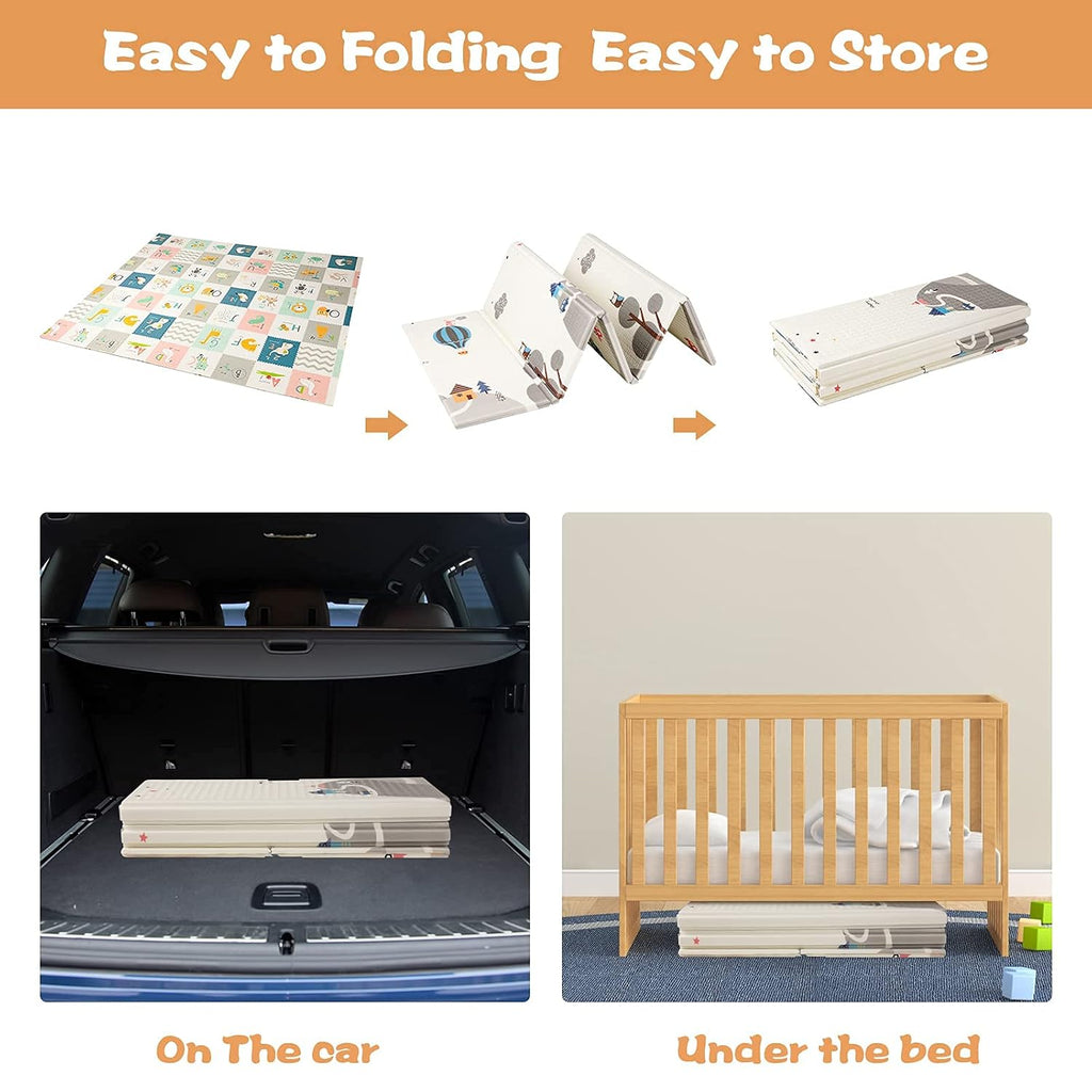 Extra Large Waterproof Foldable Baby Play Mat with Carry Bag W191463