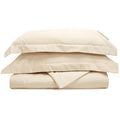 Ivory Beige Solid Cotton Duvet Cover Set X867