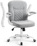 Grey Linen Office Chair with Wheels F899