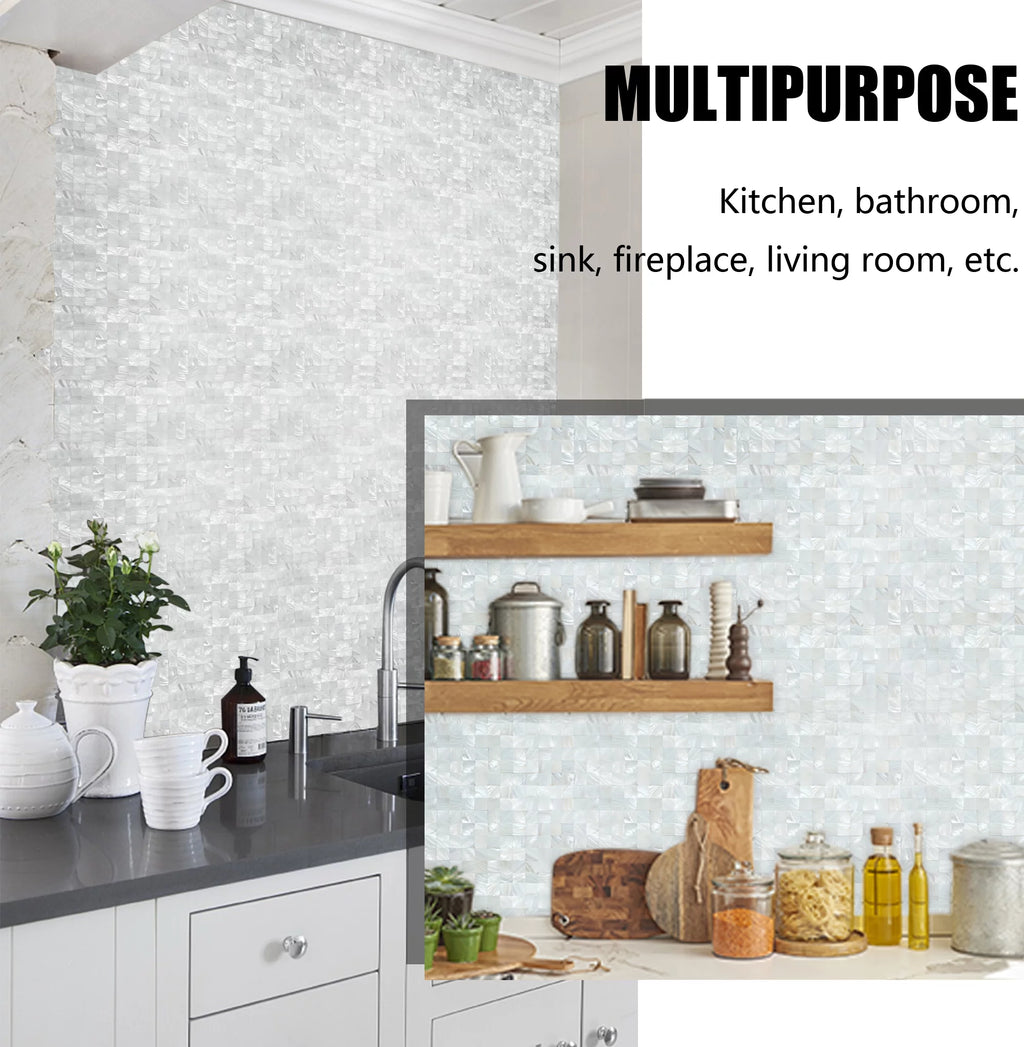 Peel and Stick Mosaic Shell Backsplash Tile V295093