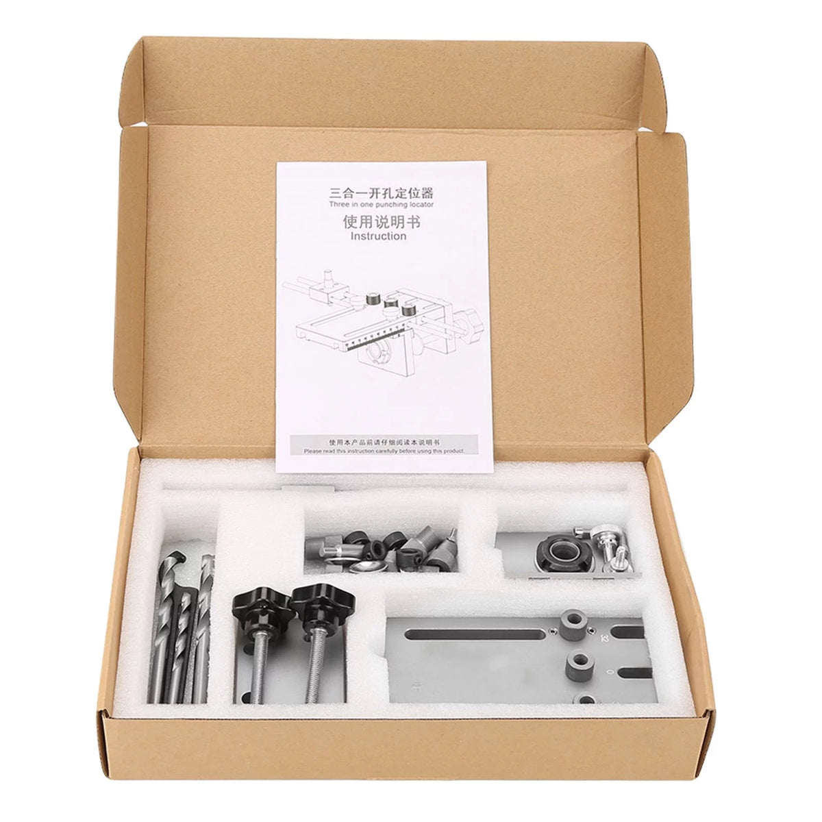 Self Centering Dowel Jig Kit, 3 in 1 6/8/10/15mm Drill Guide Locator Kit K3639