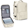 Beige Waterproof 14 Inch Laptop Travel Backpack with Shoe Compartment X370