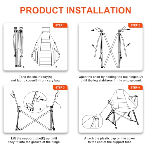 Folding Hammock Camping Chair with Stand U8076