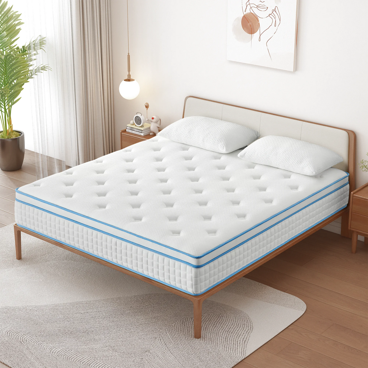 Queen 14 Inch Hybrid Gel Memory Foam Pocket Innerspring Mattress O7322