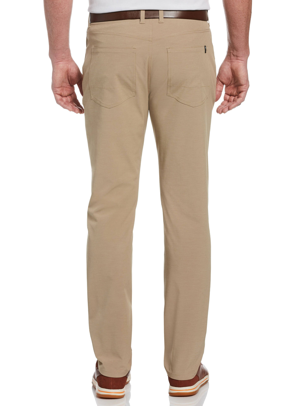 Khaki Heather Beige Cotton Polyester Elastane 5-Pocket Pant Q4378