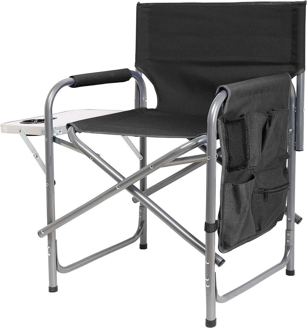 Steel Frame Folding Camping Chair with Side Pockets L452897