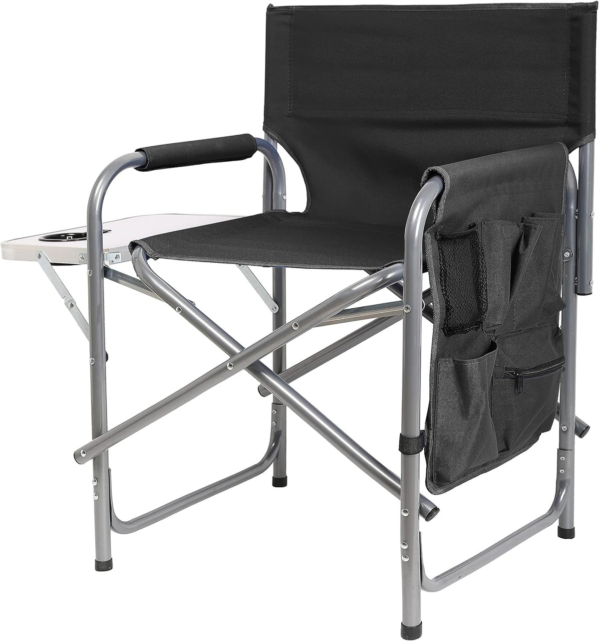 Steel Frame Folding Camping Chair with Side Pockets L452897