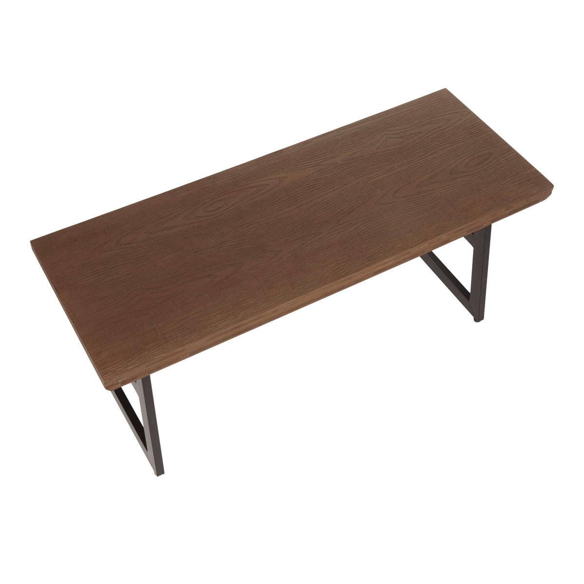 Black/Brown Metal and Wood Industrial Bench C843212