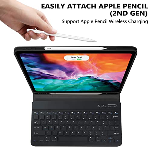 Champagne 12.9-inch iPad Pro Case with Detachable Wireless Keyboard and Pencil Holder X6421