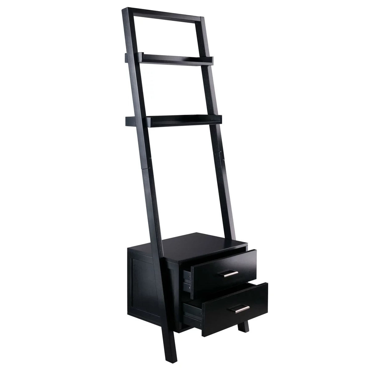 Black 2 Drawer Leaning Ladder Bookshelf R363