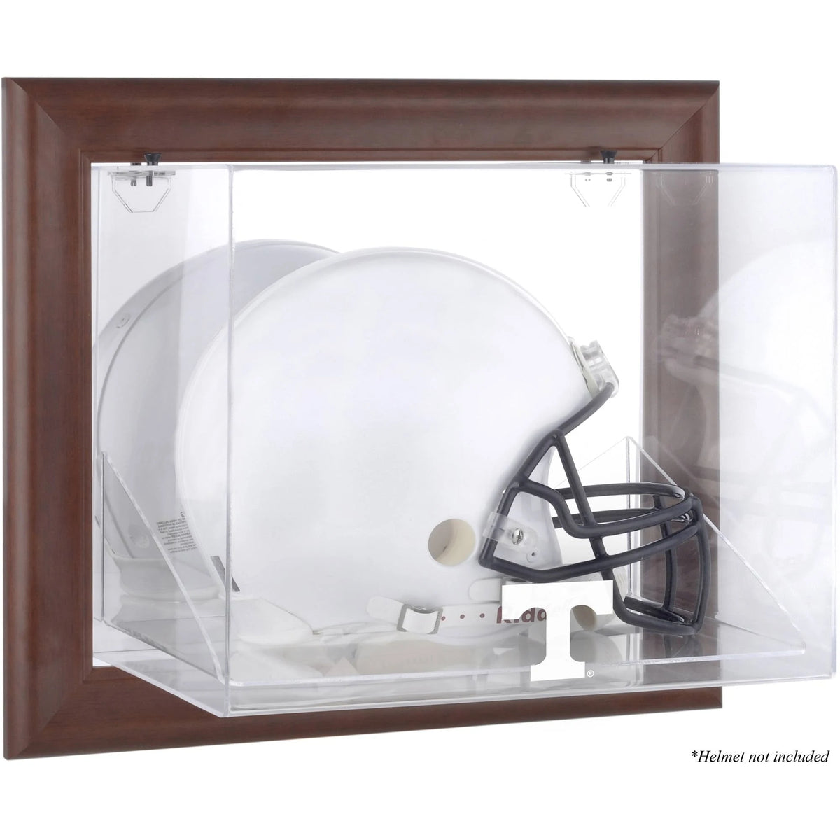 Brown Framed Wall Mountable Helmet Display Case E595