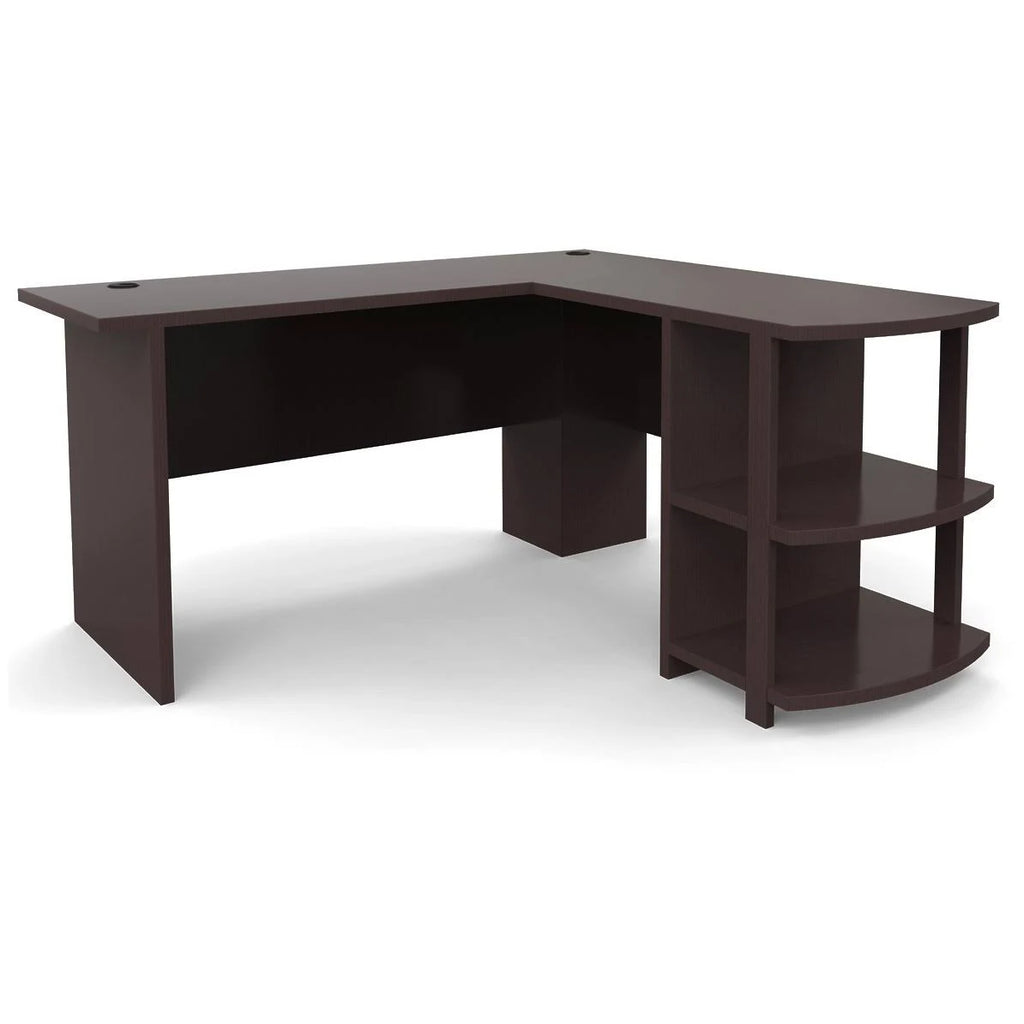 Dark Russet Cherry Corner L-Shaped Computer Desk G721